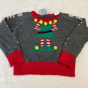 TODDLER HOLIDAY ELF SWEATER  UNISEX 18M NWT